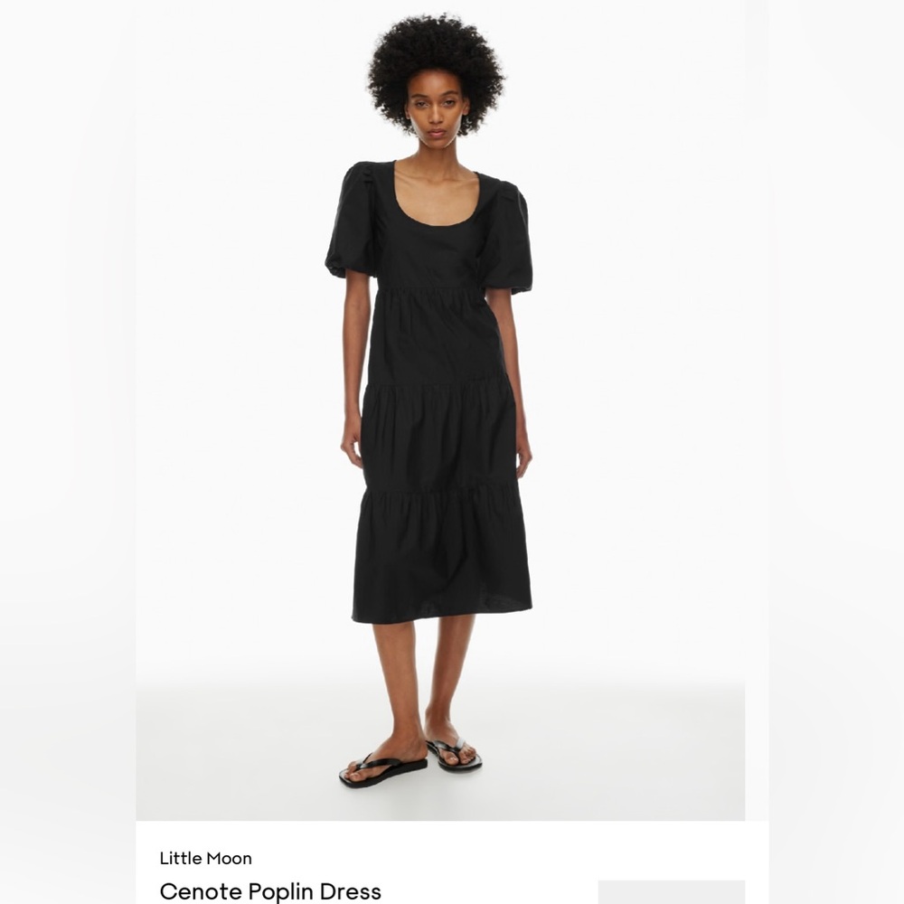 Aritzia Wilfred Little Moon Black Poplin Dress - Medium